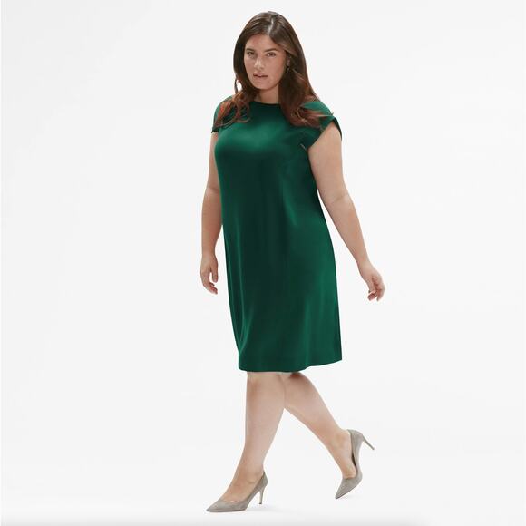 MM LAFLEUR The Sarah Dress Crepe Viridian Green Sz 2X {R37} - Picture 1 of 6